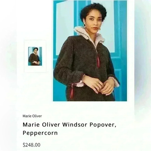 NWOT Marie Oliver Windsor Popover, Peppercorn - Picture 6 of 6